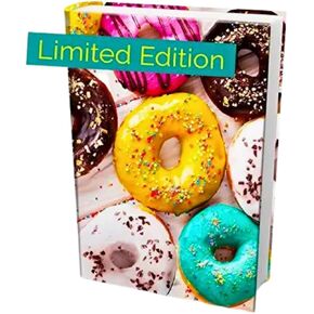 Book Sox Stretchable Book Cover Donuts Fits Most Hardcover Textbooks up to 9x11 Adhesive-Free Nylon Fabric School Book Protector. Easy to Put On Washable & Reusable Jacket