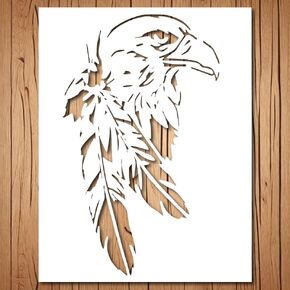 Eagle Stencil | Reusable Birds Native American Eagle Bird Silhouette Stencils for Painting on Wood, Glass, Wall, Rock, Fabric, Walls, Canvas, Glassware | Bald Eagle Stencil Template (7"x 11")