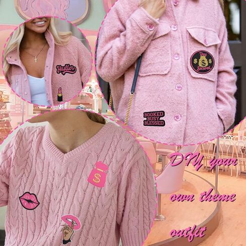 Girl Power Iron On Embroidery Patches, Feminism Sew On Patches, Pink Styles 15Pcs Applique Patch for Backpack Jacket Clothes Hat (A) in Saudi Arabia