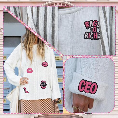 Girl Power Iron On Embroidery Patches, Feminism Sew On Patches, Pink Styles 15Pcs Applique Patch for Backpack Jacket Clothes Hat (A) in Saudi Arabia