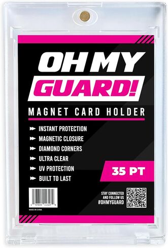 5 Pack - Clear Magnetic Snap Card Holders (35PT with Penny Sleeve) for Sport and Hobby Collector Cards. in Saudi Arabia