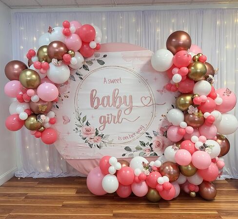 Paready Blush Pink Balloons Set, 50 Pcs Pink and Champagne Gold Balloons, 12 Inch Dusty Pastel Pink Apricot Metallic Gold Confetti Balloons For Boho Birthday Bridal Shower Bachelorette Party Supplies in Kuwait