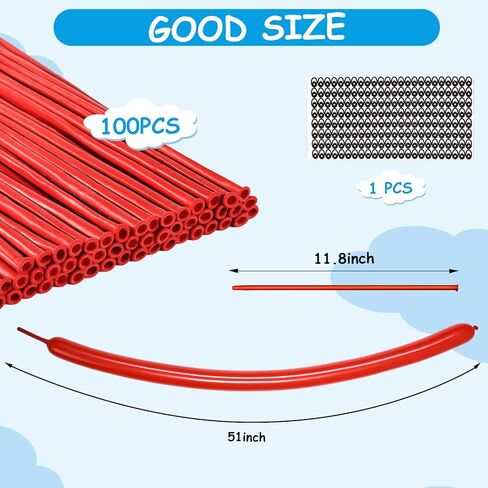100 قطعة من البالونات الشفافة، 260 بالونة طويلة شفافة للبالونات السميكة والنحيفة من اللاتكس الملتوية للحيوانات في أعياد الميلاد والزفاف، بالونات المهرج السحري، زينة حفلات الكريسماس in Kuwait
