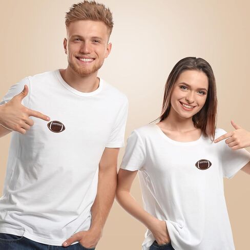 PAGOW 20pcs كرة القدم المطرزة الحديد على الرقع، البني الداكن الحديد تلعثم خياطة على بقع الخياطة الديكور المطرزة للحقائب والسترات والجينز والملابس بقع DIY (2.2 × 1.4 بوصة) in Saudi Arabia