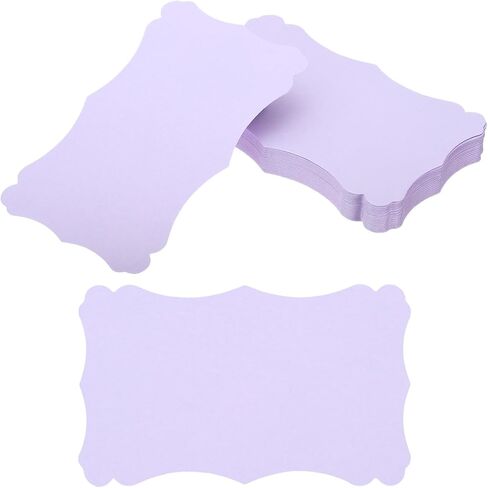 PATIKIL 3"x5" Blank Paper Business Cards, 50 Pack Small Index Flash Cards Words Message Note Card Mini Paper Tags Lace for DIY Gift, Light Purple in Saudi Arabia