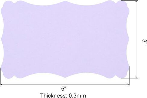 PATIKIL 3"x5" Blank Paper Business Cards, 50 Pack Small Index Flash Cards Words Message Note Card Mini Paper Tags Lace for DIY Gift, Light Purple in Saudi Arabia