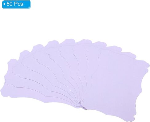 PATIKIL 3"x5" Blank Paper Business Cards, 50 Pack Small Index Flash Cards Words Message Note Card Mini Paper Tags Lace for DIY Gift, Light Purple in Saudi Arabia