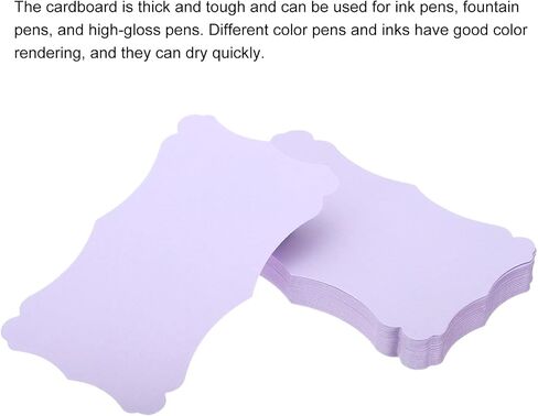 PATIKIL 3"x5" Blank Paper Business Cards, 50 Pack Small Index Flash Cards Words Message Note Card Mini Paper Tags Lace for DIY Gift, Light Purple in Saudi Arabia