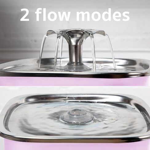 Veken Innovation Award Winner Stainless Steel Cat Water Fountain, 95oz/2.8L Automatic Pet Fountain Dog Water Dispenser with Replacement Filters & Silicone Mat for Cats, Dogs, Multiple Pets（Purple） in Kuwait