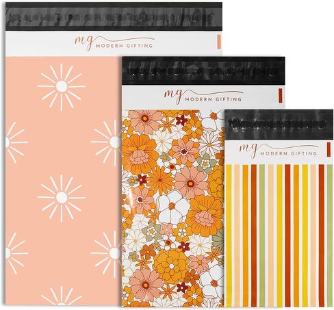 Multiple Sizes Variety 75 Pack (25 Each: 6x9, 9x12, 12x15) Sustainable Poly Mailers - Rustic Vintage Boho Spring Shipping Bag - Multi Assorted Eco Friendly Boutique Mailing Envelopes (Elegant Florals) in Saudi Arabia