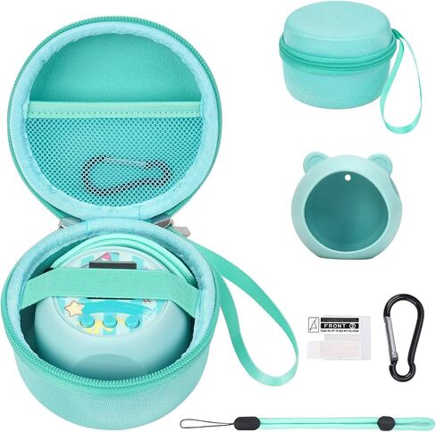 MGZNMTY Carrying Case and Silicone Cover Compatible with Punirunes Virtual Pet Interactive Digital Toy, with Hard Screen Protector (Teal) in Saudi Arabia