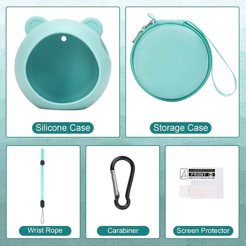 MGZNMTY Carrying Case and Silicone Cover Compatible with Punirunes Virtual Pet Interactive Digital Toy, with Hard Screen Protector (Teal) in Saudi Arabia