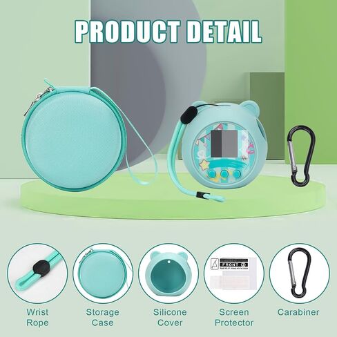 MGZNMTY Carrying Case and Silicone Cover Compatible with Punirunes Virtual Pet Interactive Digital Toy, with Hard Screen Protector (Teal) in Saudi Arabia