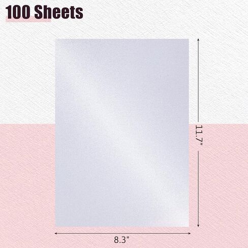 Shindel 100 ورقة بيضاء لامعة من الورق، 8.5 × 11 بوصة ورق حرفي ممتاز 210 جرامًا للمتر المربع لصنع البطاقات، والدعوات، والشهادات، ومستلزمات العودة إلى المدرسة in Kuwait