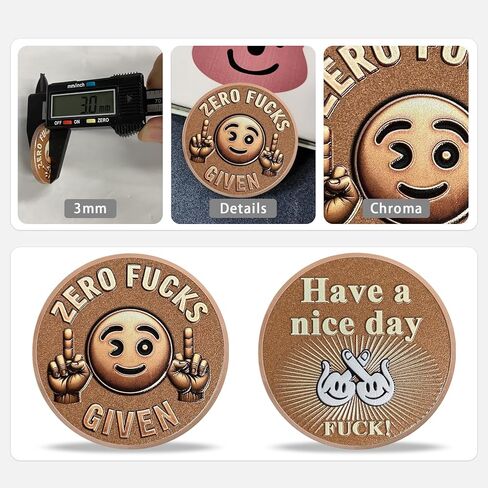 3 Pcs Official Asshole Middle Finger Coin | Bold Statement Medallion with Intricate Design | Ideal for Display or Novelty Gifts | Comes with Protective Capsule in Kuwait