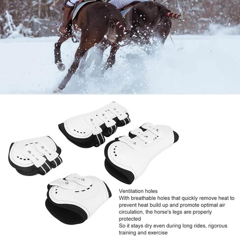 4 Pcs Front Hind Horse Tendon Boots, Breathable Design Horse Boots, PU Neoprene Open Front Jumping Tendon Horses Boots with Ventilation Holes for Jumping, Trail Riding, Turnout (M) in Saudi Arabia