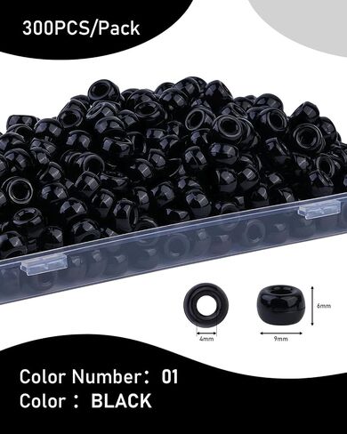 Deinduser Bulk Pony Beads with Storage Box - Rainbow Pony Beads for Bracelets, Crafts, Hair Accessories, Key Chains & Jewelry Making (300PCS) in Kuwait
