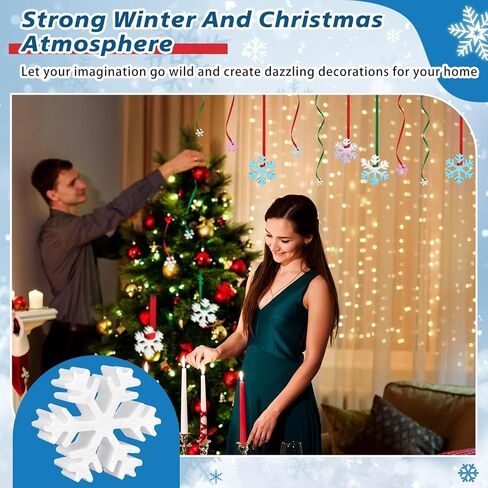 Sonwyoung 42 قطعة عيد الميلاد ثلاثية الأبعاد رغوة بيضاء ندفة الثلج عيد الميلاد للحرف اليدوية الفن DIY أشكال ندفة الثلج البيضاء كتل رغوة 1.6 بوصة 2 بوصة 3.4 بوصة 4 بوصة أحجام مختلفة للمنزل عيد الميلاد لوازم الحفلات ديكور in Kuwait