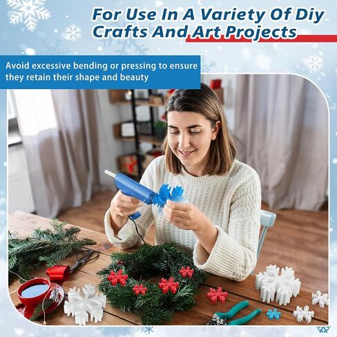 Sonwyoung 42 قطعة عيد الميلاد ثلاثية الأبعاد رغوة بيضاء ندفة الثلج عيد الميلاد للحرف اليدوية الفن DIY أشكال ندفة الثلج البيضاء كتل رغوة 1.6 بوصة 2 بوصة 3.4 بوصة 4 بوصة أحجام مختلفة للمنزل عيد الميلاد لوازم الحفلات ديكور in Kuwait