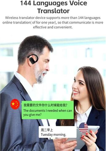 BL02 Language Translator Earbuds, BT 5.3 144 Languages Voice Translator Device with Digital Display, Noise Cancellation Translator Headset HiFi Stereo Earbuds in Saudi Arabia