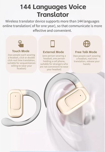 BL02 Language Translator Earbuds, BT 5.3 144 Languages Voice Translator Device with Digital Display, Noise Cancellation Translator Headset HiFi Stereo Earbuds in Saudi Arabia