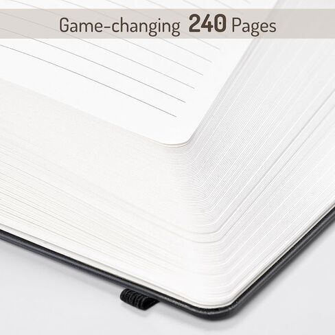 دفتر يوميات مبطن من Forvencer 240 صفحة، متوسط ​​5.4 بوصة × 8.3 بوصة، مجلة جلدية نباتية ممتازة مع ورق 100 جرام في المتر المربع، دفاتر ملاحظات مسطرة بالكلية للعمل والمدرسة والمكتب والنساء والرجال باللون الأسود in Kuwait