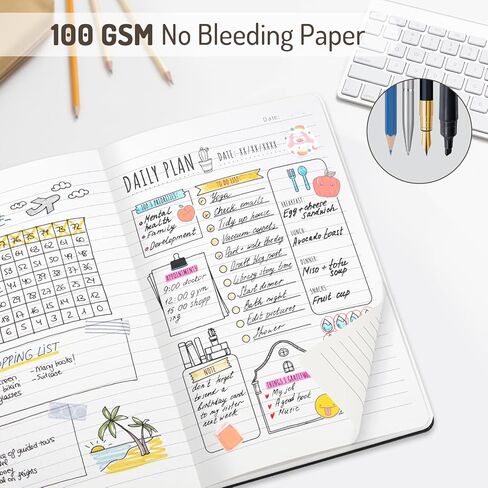 دفتر يوميات مبطن من Forvencer 240 صفحة، متوسط ​​5.4 بوصة × 8.3 بوصة، مجلة جلدية نباتية ممتازة مع ورق 100 جرام في المتر المربع، دفاتر ملاحظات مسطرة بالكلية للعمل والمدرسة والمكتب والنساء والرجال باللون الأسود in Kuwait