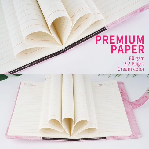 Marble Diary with Lock and Pen, Refillable A5 Daily Journal for Girls and Women, 192 Pages Cute Notebook with Combination Lock and Diamond Pen for Teen Girls and Boys - Pink in Saudi Arabia