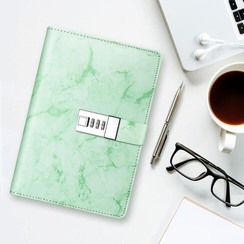 Marble Diary with Lock and Pen, Refillable A5 Daily Journal for Girls and Women, 192 Pages Cute Notebook with Combination Lock and Diamond Pen for Teen Girls and Boys - Pink in Saudi Arabia