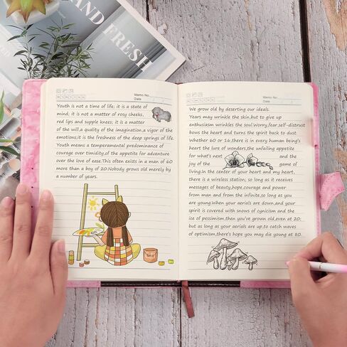 Marble Diary with Lock and Pen, Refillable A5 Daily Journal for Girls and Women, 192 Pages Cute Notebook with Combination Lock and Diamond Pen for Teen Girls and Boys - Pink in Saudi Arabia