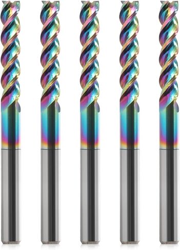 مطحنة نهاية أنف مربعة 1/8 بوصة للألمنيوم - لقم توجيه حلزونية CNC ذات 3 قطع طحن من الكربيد الصلب مع طلاء DLC، لقم CNC بتصميم على شكل حرف U لتطبيقات الألومنيوم قطر قطع 15 مم (10 قطع) in Kuwait