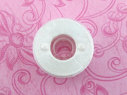 CleverDelights White Size L Prewound Bobbins - 36 Pack - 75D/2 (60WT) Polyester Thread - 3/8" x 13/16" in Saudi Arabia