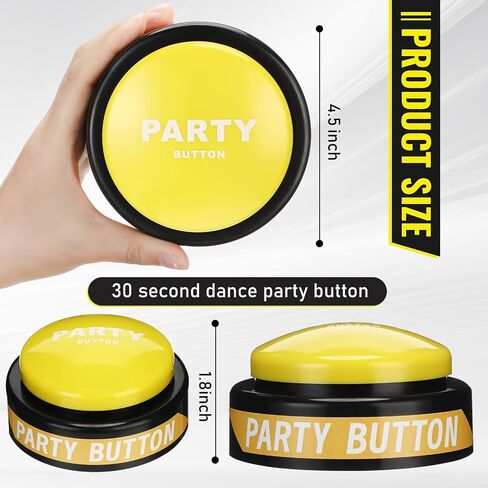 30 Second Dance Button with Music Dance Button for Classroom Dance Party Supply Back to School Teacher Gift for Office Adults Buzzers Novelty Fun Gag Toys Gadget(Bright Yellow) in Saudi Arabia