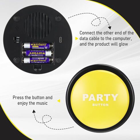 30 Second Dance Button with Music Dance Button for Classroom Dance Party Supply Back to School Teacher Gift for Office Adults Buzzers Novelty Fun Gag Toys Gadget(Bright Yellow) in Saudi Arabia