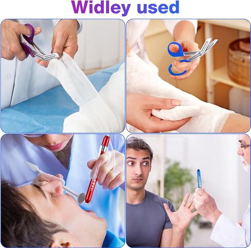 24 حزمة من مقصات الصدمات وضوء القلم مع مقياس الحدقة، وإكسسوارات الممرضات لمقص ضمادة العمل ومقص الممرضات وقلم LED قابل لإعادة الاستخدام لمستلزمات طلاب التمريض والأطباء (قوس قزح) in Saudi Arabia