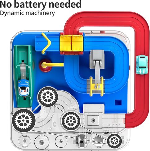 TEMI Kids Race Tracks Toys for Boy, Cars Adventures Toys for 3 4 5 6 7 Years Old Boys Girls, Puzzle Rail Car, City Magnet Playsets Toys 3 Little Cars, Preschool Educational Car Games Gifts Toys in Saudi Arabia