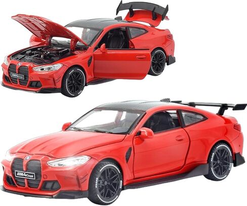 Toy Cars Compatible for BMW M4（M Performance Parts） 1/32 Metal Model Car Pull Back Car Toys with Light and Sound Toys Car Collectible Model for Children Age 3 + Year Old (Blue) in Saudi Arabia