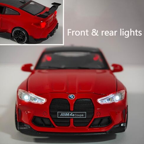 Toy Cars Compatible for BMW M4（M Performance Parts） 1/32 Metal Model Car Pull Back Car Toys with Light and Sound Toys Car Collectible Model for Children Age 3 + Year Old (Blue) in Saudi Arabia