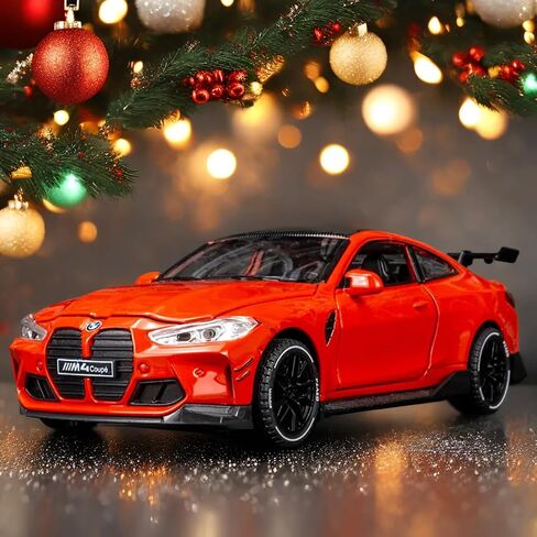 Toy Cars Compatible for BMW M4（M Performance Parts） 1/32 Metal Model Car Pull Back Car Toys with Light and Sound Toys Car Collectible Model for Children Age 3 + Year Old (Blue) in Saudi Arabia