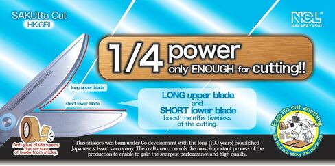 Nakabayashi NH-HF175B Blade Town Seki Scissor Craftsman Supervised Hikigiri Fluorine Coat, Blue in Kuwait