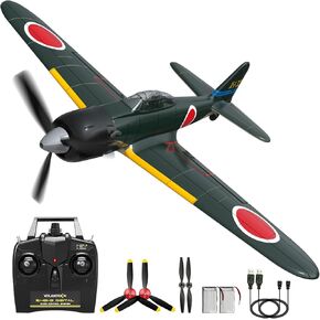 Dollox RC Plane 4 CH 2.4Ghz Remote Control Airplane - A6M Zero Fighter Jet RC Aircraft with Aileron Ready to Fly with Xpilot Stabilization System, One-Key Aerobatic Function, Gift for Beginners Adult