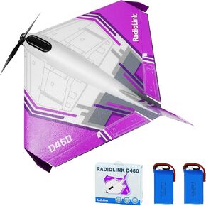 Radiolink D460 Ready to Fly RC Airplane with Byme-DB Gyro Stabilizer FC, Brushless Motor 15A ESC RTF Remote Control Plane 3 Flight Modes for Beginner, Voltage Telemetry Aircraft for Adults & Kids