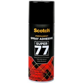 Scotch Super 77 Multipurpose Adhesive Spray, Bonds to Fabric, Cardboard, Plastic, Metal, Wood, Felt, and More, 10.7 Ounces (7716) - 4 Pack in Kuwait