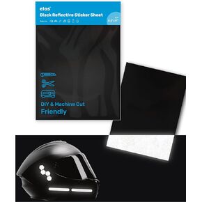 Black Reflective Vinyl - 3M Reflective Tape Technology, Easy to Weed & Cut, Durable & Waterproof, Ideal for Motorcycles, and Crafts - High Visibility at Night with a Black Finish for Day