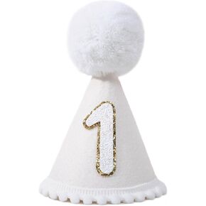 MAMUXI Beige Linen Party Hat for Boys First Birthday, Little Blue Olive