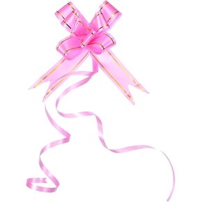 M METERXITY 40 Pack Pull Bows - Presents Wrap String Bow Ribbons Golden Thread Style Decorative Bows Ties Apply to Wedding/Party/Birthday/Decoration, (2.8 Inch Red)