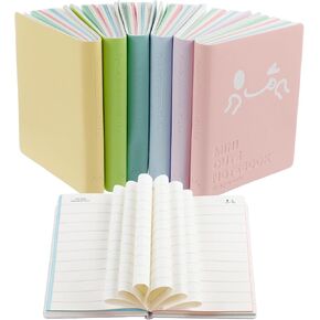 6 Pack Small Pocket Notebooks, Mini Cute Aesthetic Notepads with Smiley Leather Cover, Kawaii School Supplies for Office Home Teachers Kids Travelers Gifts (Candy Colored)