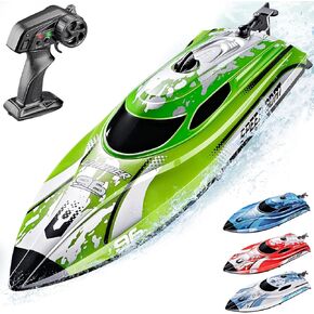 BEZGAR RC Boat, 12 inch Remote Control Boat for Kids and Adults, 25 KPH Fast RC Speed Boat with 700mAh Battery, Ideal Waterproof Toy Boats for Lakes & Pools - TX126 White