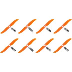 MECCANIXITY 5030 Propellers 5x3 Prop 2-Vane Fixed-Wing Orange Replacement Props with Adapter Rings for Airplane RC Plane, Pack of 8