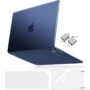 MOSISO Compatible with MacBook Air 15 inch Case 2024 2023 Release M3 A3114 M2 A2941 Touch ID, Ultra-Thin Natural Original Plastic Hard Shell Case&Keyboard Cover&Screen Film&Type C, Translucent